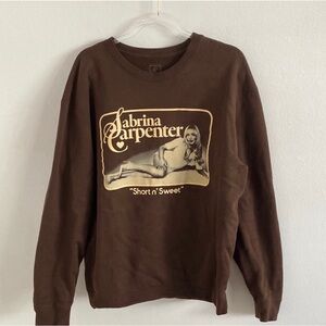 Sabrina Carpenter Graphic Sweatshirt Brown Large